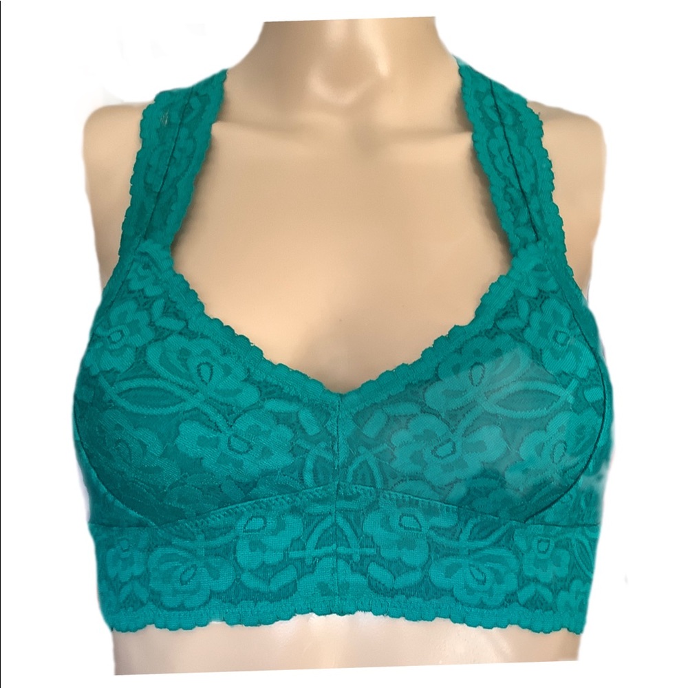 Free People Galloon Lace Racerback bra size small green or yellow